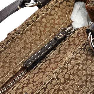 Coach 3646 Beige Brown Suede Soho Tote Bag