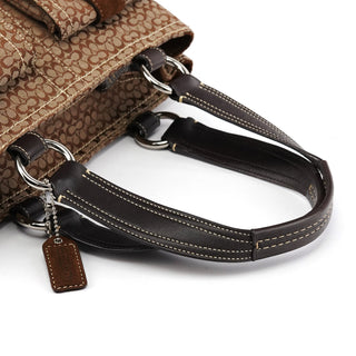 Coach 3646 Beige Brown Suede Soho Tote Bag