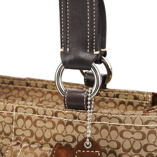 Coach 3646 Beige Brown Suede Soho Tote Bag