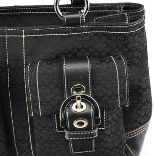 Coach 3646 Black Signature Soho Tote Bag
