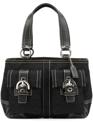 Coach 3646 Black Signature Soho Tote Bag