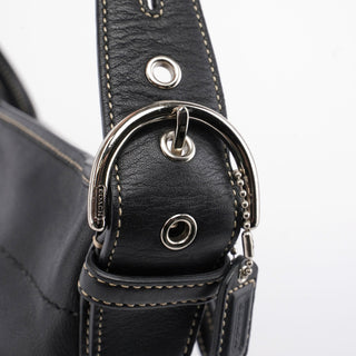 Coach 3651 Black Leather Hobo Shoulder Bag