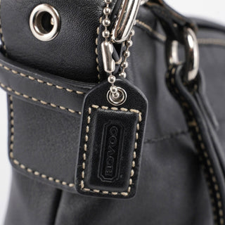 Coach 3651 Black Leather Hobo Shoulder Bag