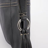 Coach 3651 Black Leather Hobo Shoulder Bag