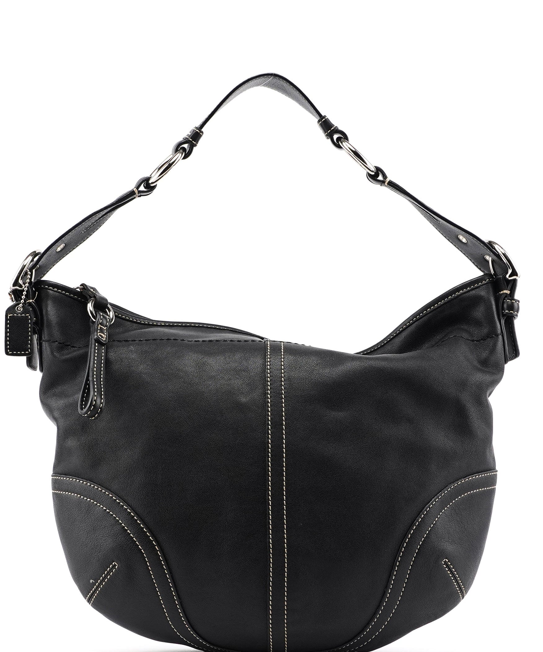Coach 3651 Black Leather Hobo Shoulder Bag