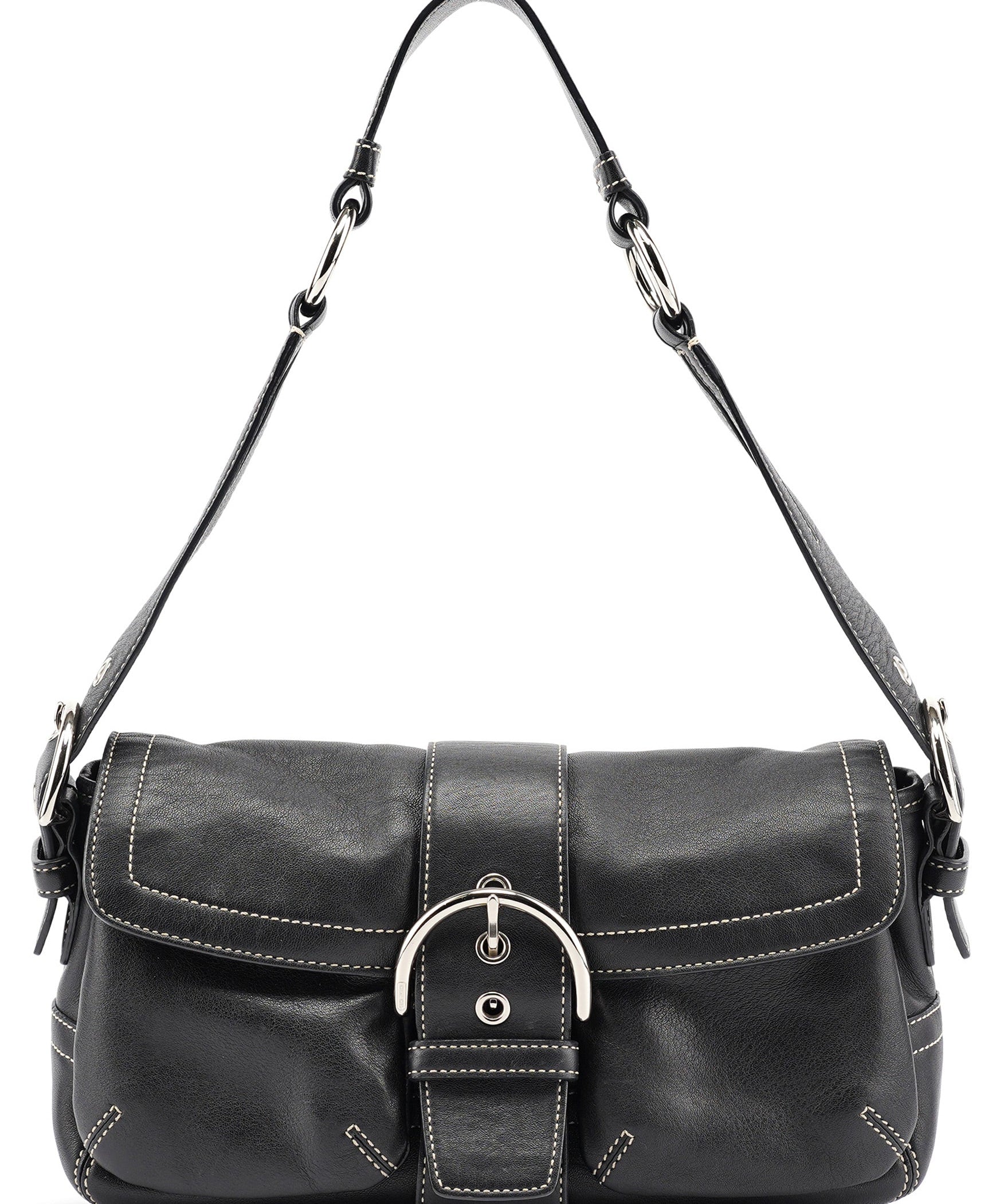 Coach 3653 Black Leather Soho Shoulder Bag