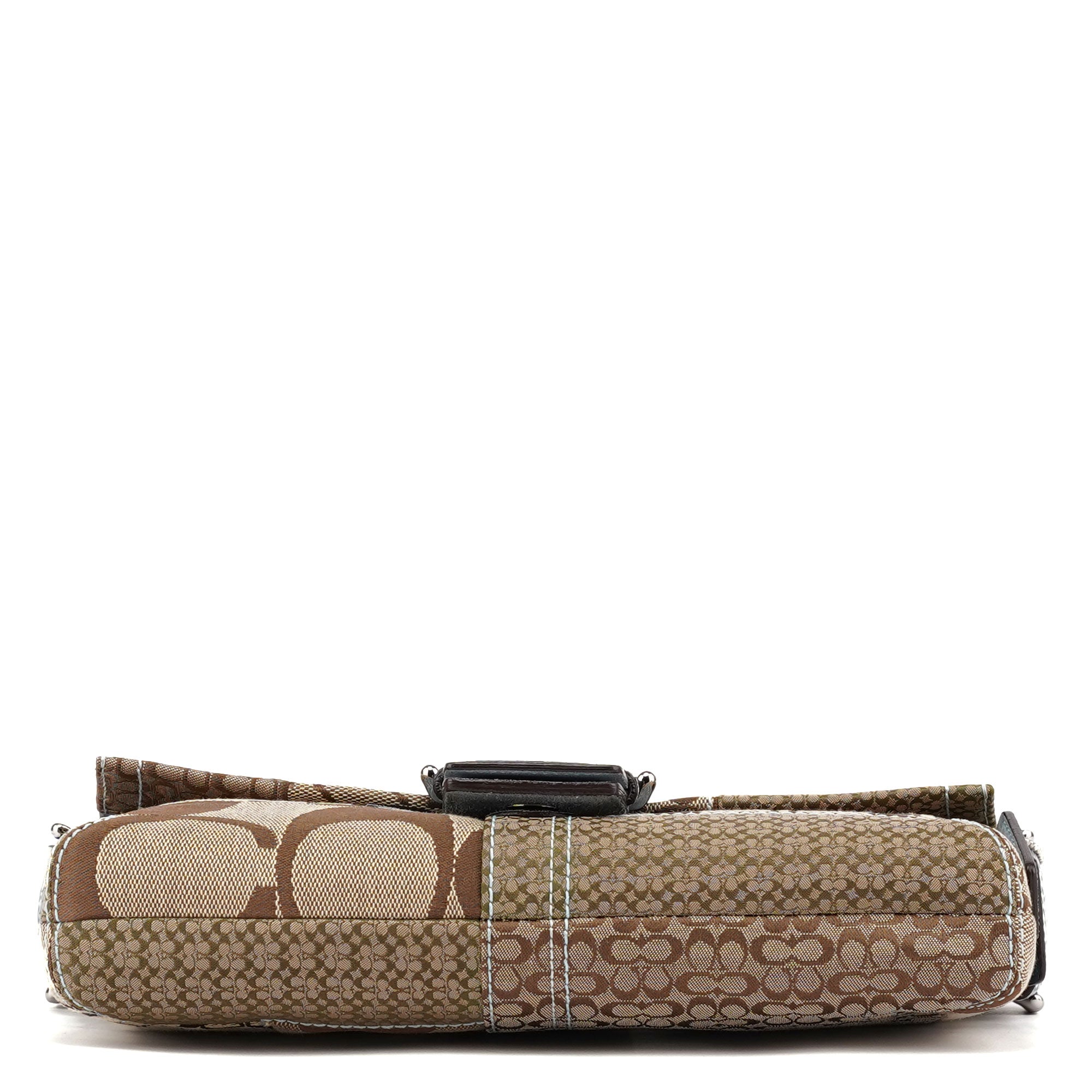 Coach 3689 Beige Blue Snakeskin Soho Shoulder Bag