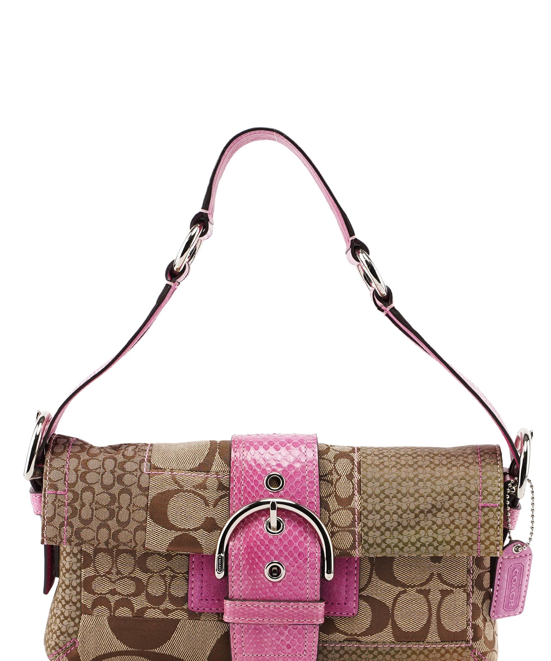 Coach 3689 Beige Pink Signature C Soho Shoulder Bag