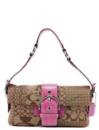 Coach 3689 Beige Pink Signature C Soho Shoulder Bag