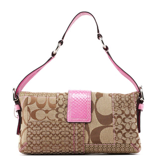 Coach 3689 Beige Pink Signature C Soho Shoulder Bag