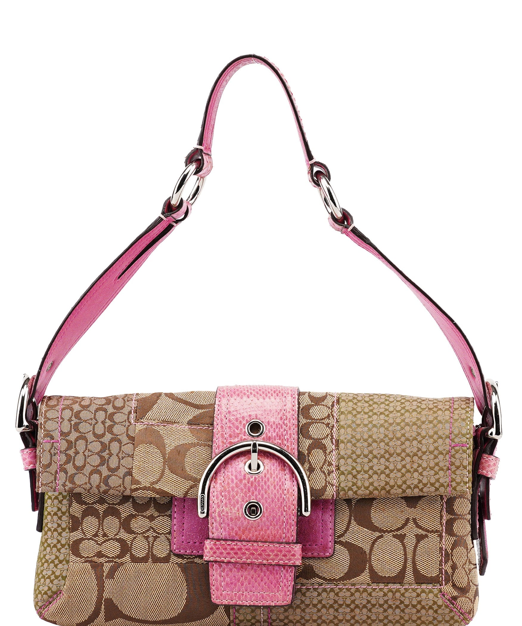 Coach 3689 Beige Pink Signature C Soho Shoulder Bag
