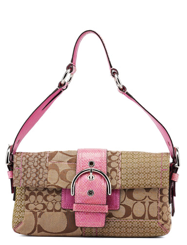 Coach 3689 Beige Pink Signature C Soho Shoulder Bag