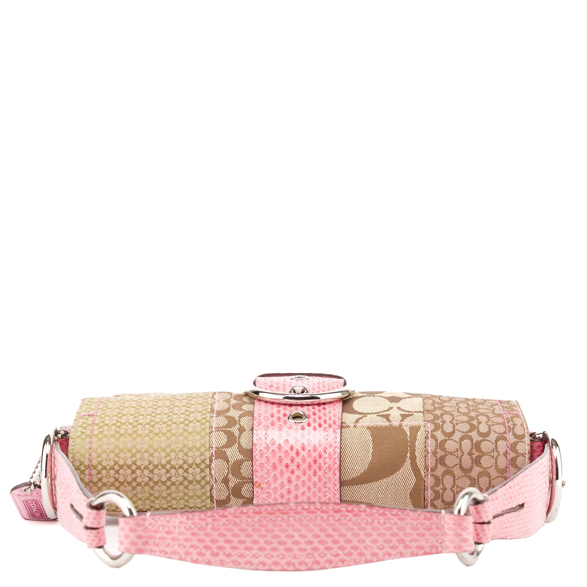 Coach 3689 Beige Pink Snake Soho Shoulder Bag
