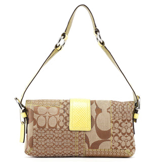 Coach 3689 Beige Snakeskin Embossed Soho Bag