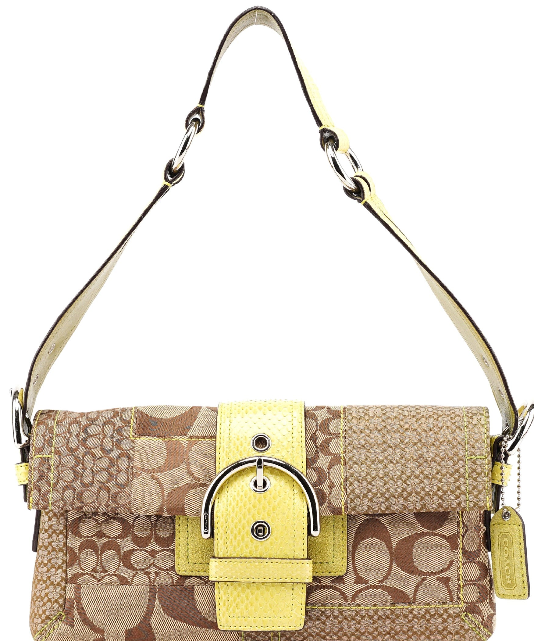 Coach 3689 Beige Snakeskin Embossed Soho Bag