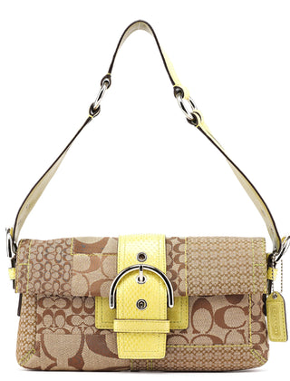 Coach 3689 Beige Snakeskin Embossed Soho Bag
