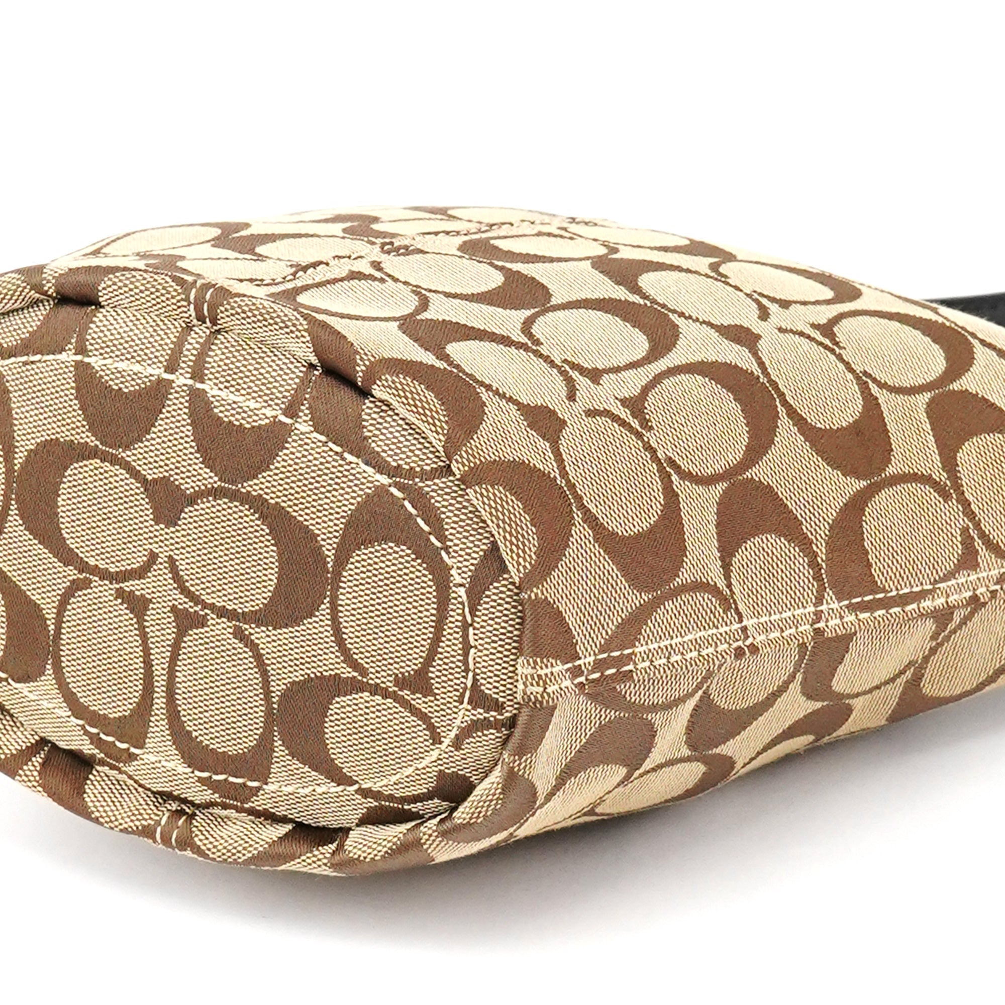 Coach 40896 Beige Brown Signature Canvas Shoulder Bag