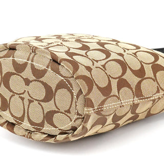 Coach 40896 Beige Brown Signature Canvas Shoulder Bag