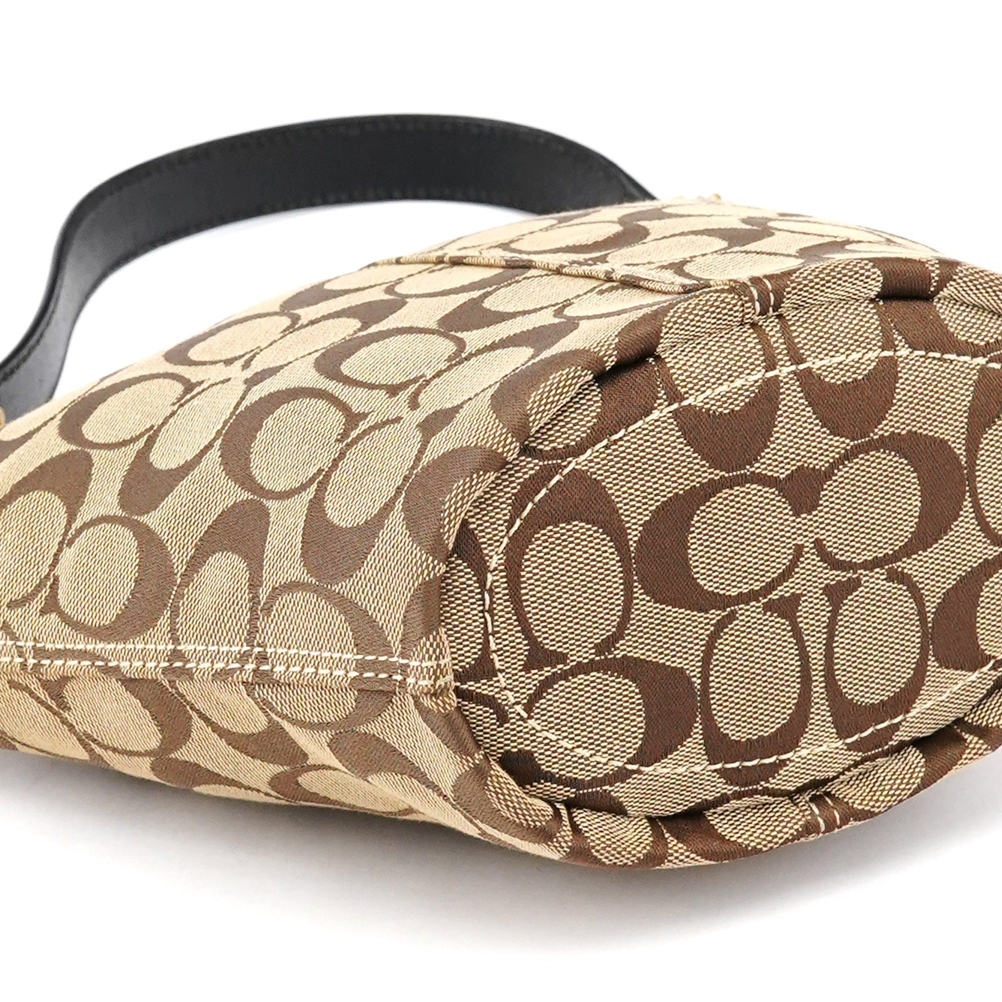 Coach 40896 Beige Brown Signature Canvas Shoulder Bag