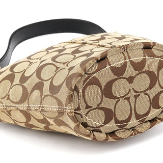 Coach 40896 Beige Brown Signature Canvas Shoulder Bag