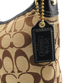 Coach 40896 Beige Brown Signature Canvas Shoulder Bag