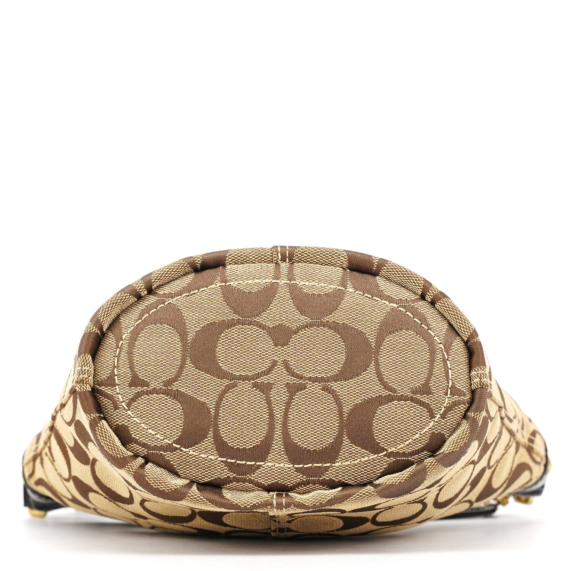 Coach 40896 Beige Brown Signature Canvas Shoulder Bag