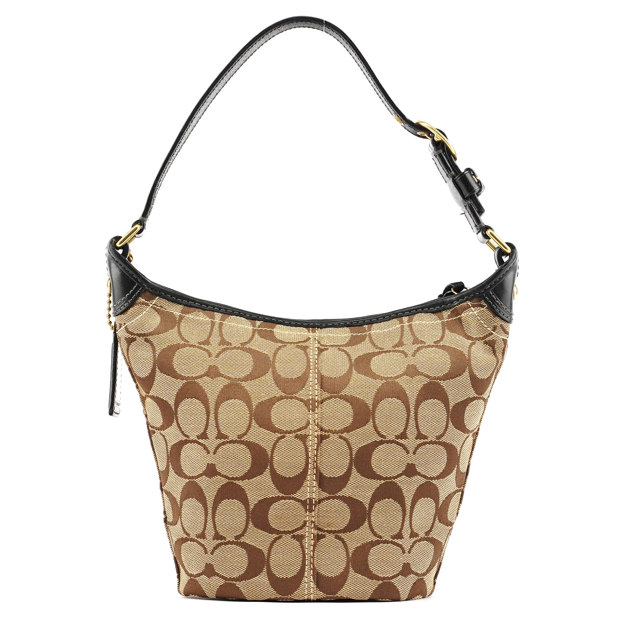 Coach 40896 Beige Brown Signature Canvas Shoulder Bag