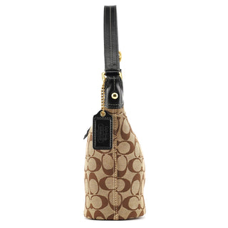 Coach 40896 Beige Brown Signature Canvas Shoulder Bag