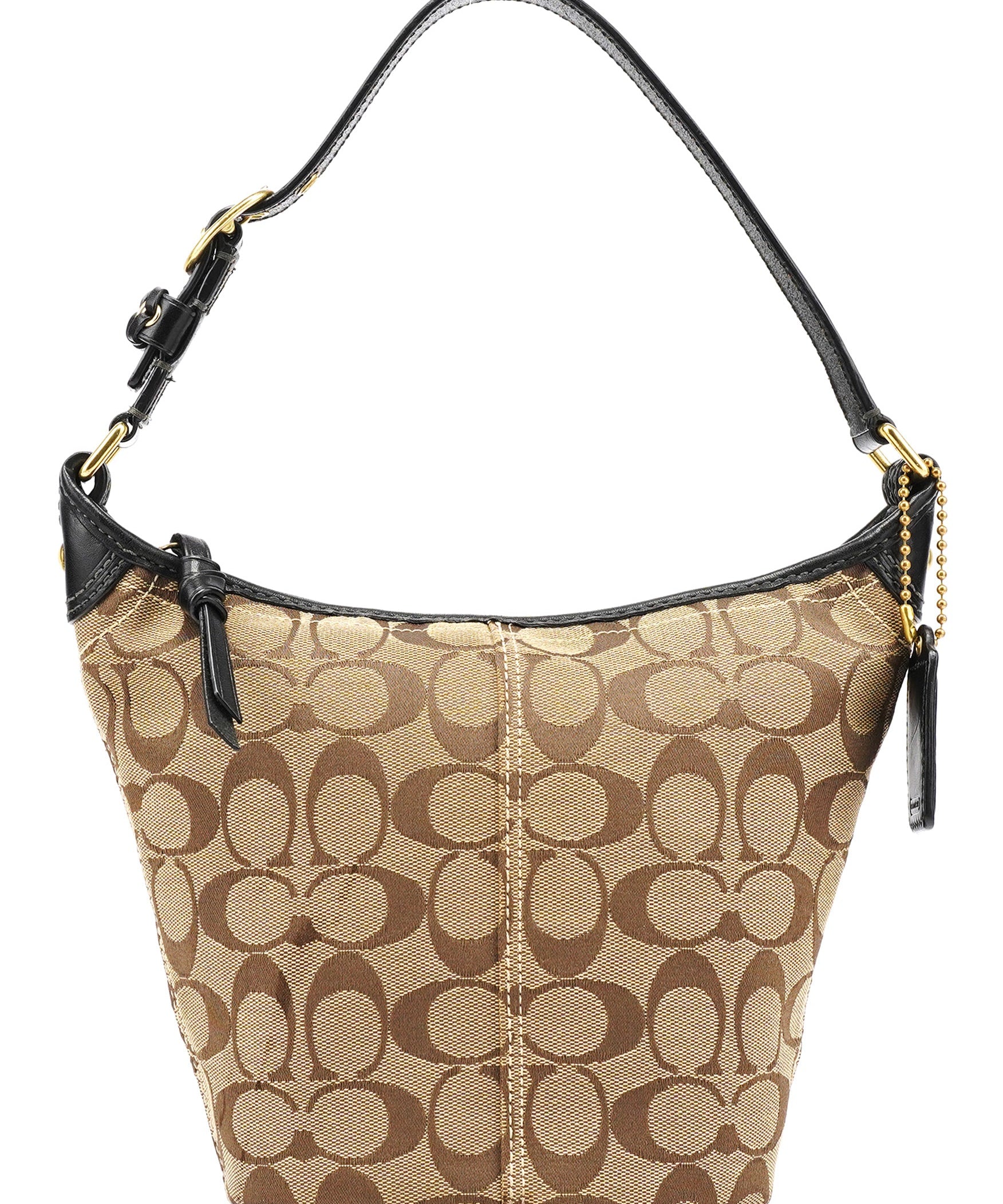 Coach 40896 Beige Brown Signature Canvas Shoulder Bag