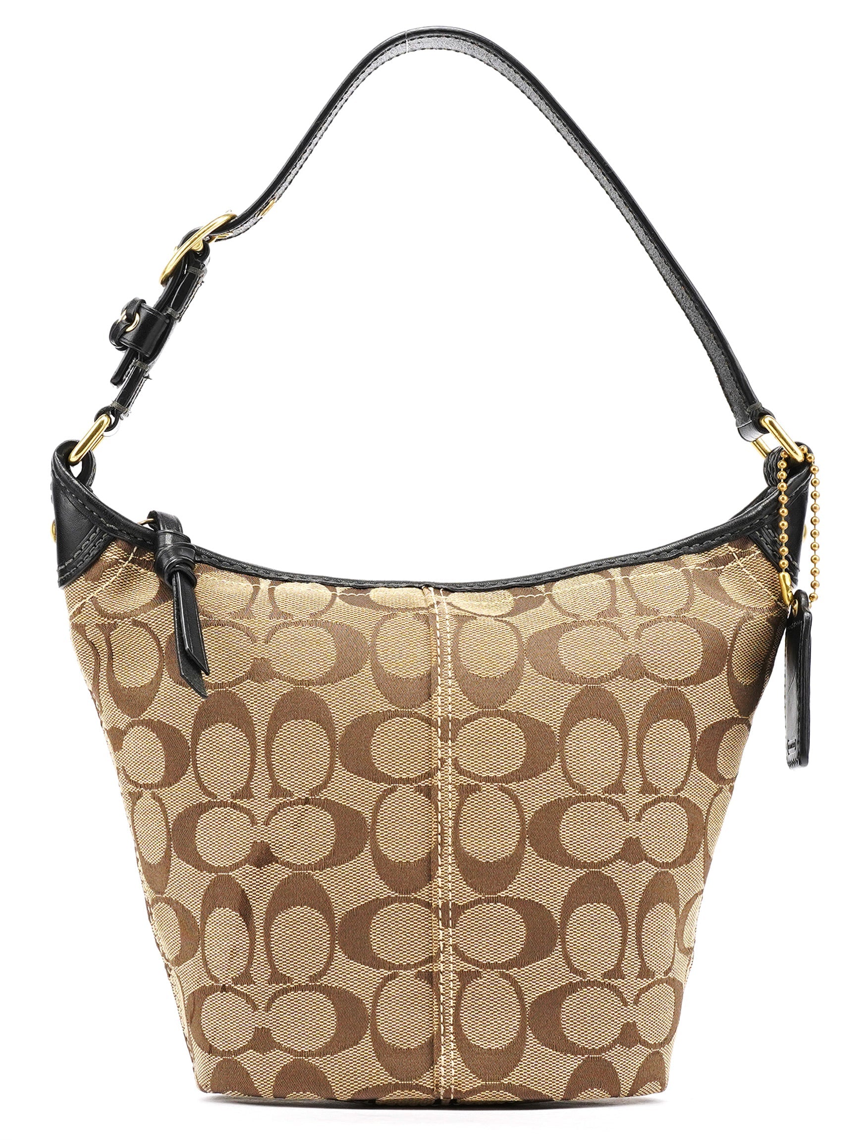 Coach 40896 Beige Brown Signature Canvas Shoulder Bag