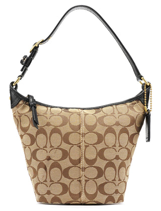 Coach 40896 Beige Brown Signature Canvas Shoulder Bag