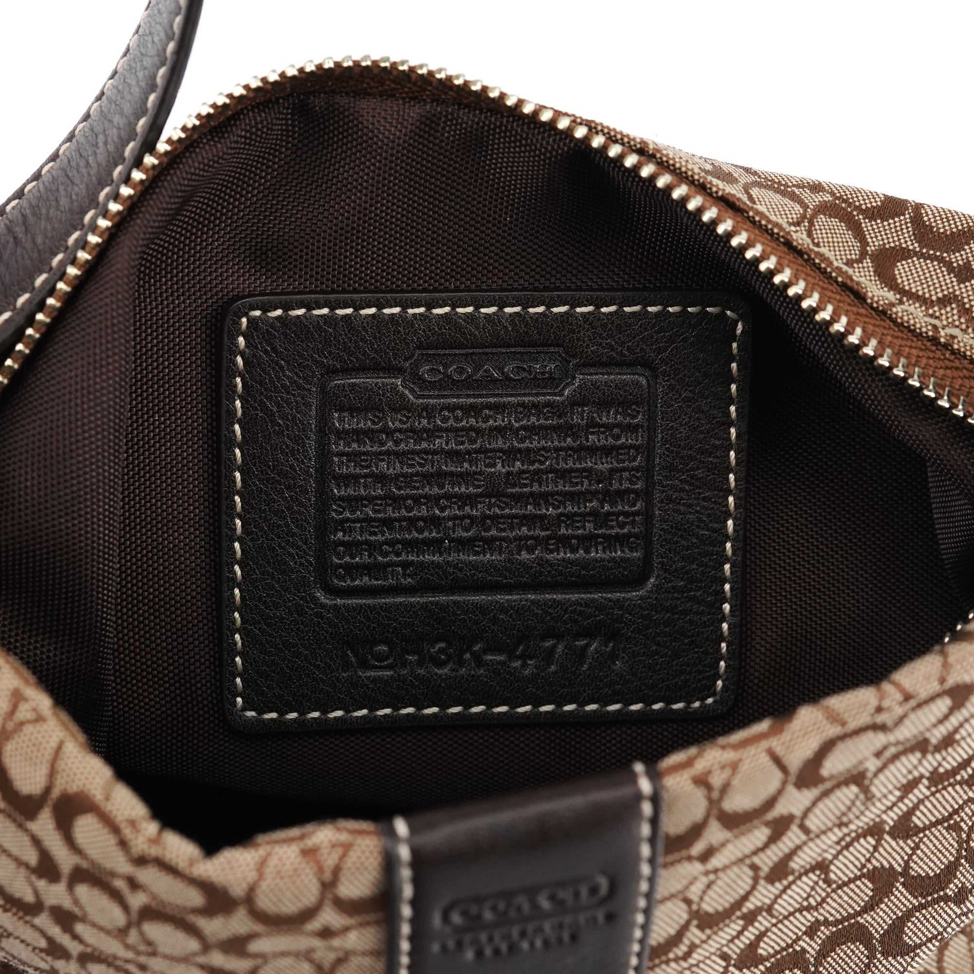 Coach 4771 Beige Brown Signature Shoulder Bag