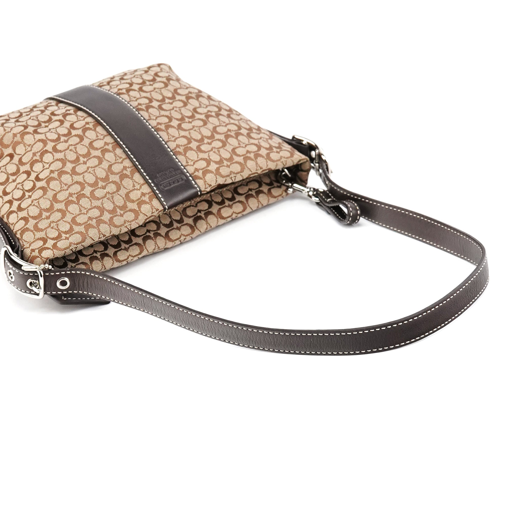 Coach 4771 Beige Brown Signature Shoulder Bag