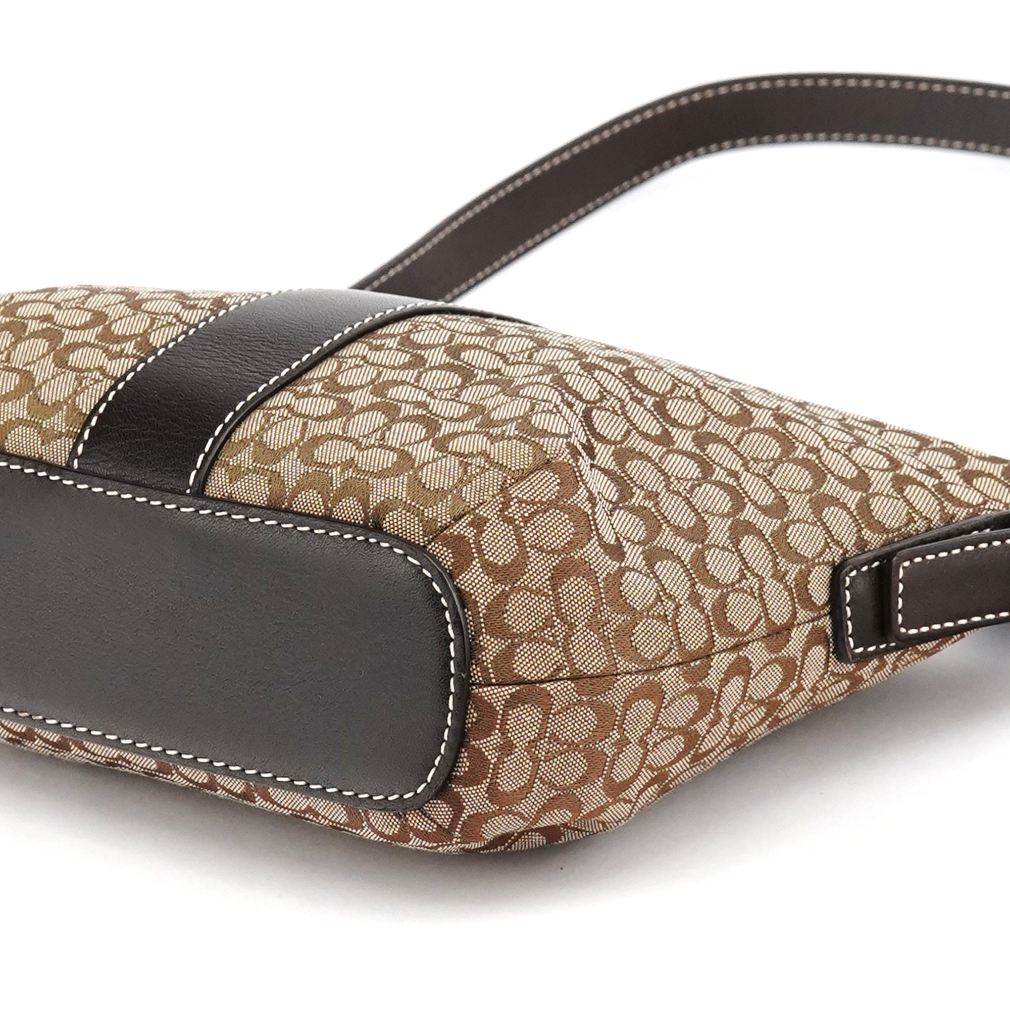 Coach 4771 Beige Brown Signature Shoulder Bag