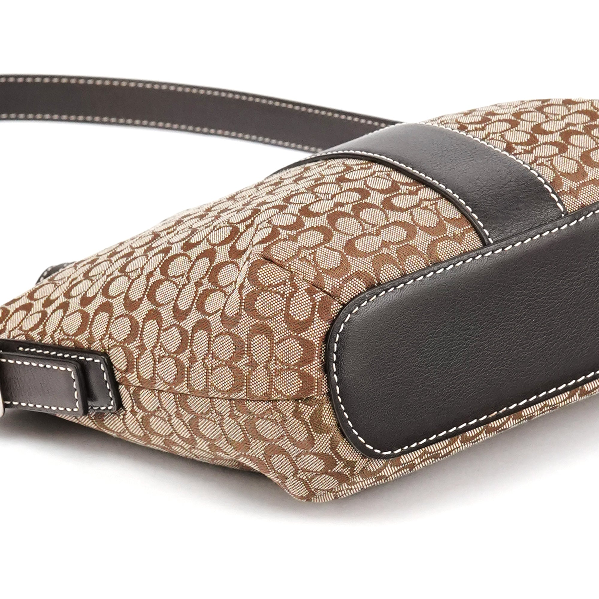 Coach 4771 Beige Brown Signature Shoulder Bag