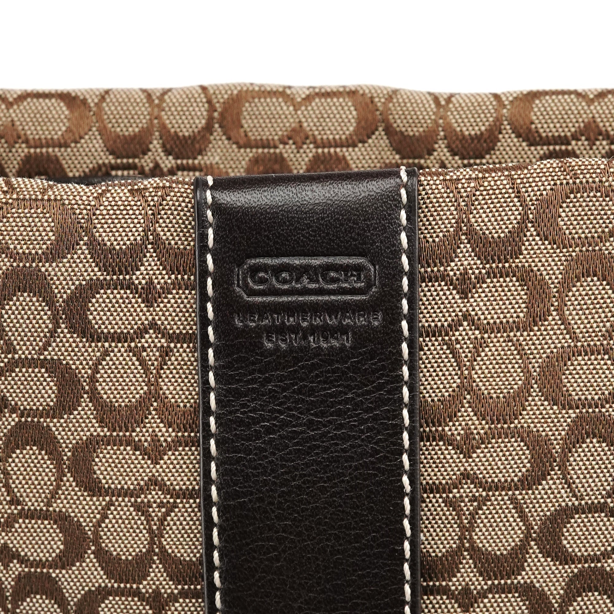 Coach 4771 Beige Brown Signature Shoulder Bag
