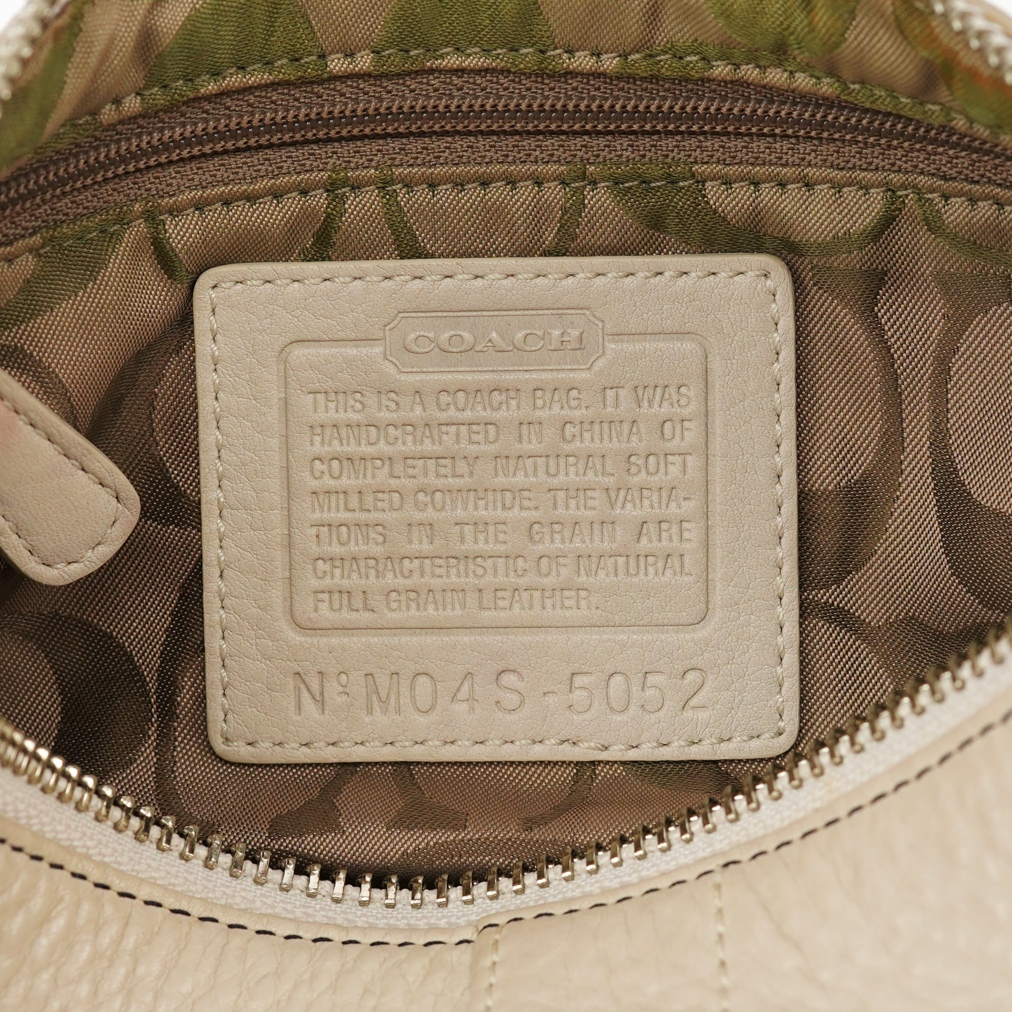 Coach 5052 Beige Leather Demi Shoulder Bag