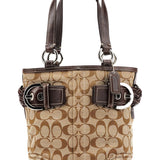 Coach 5088 Beige Brown Signature Soho Tote Bag