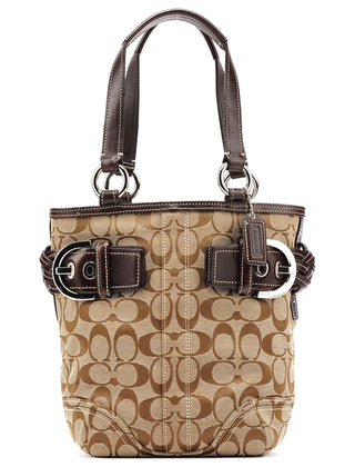 Coach 5088 Beige Brown Signature Soho Tote Bag