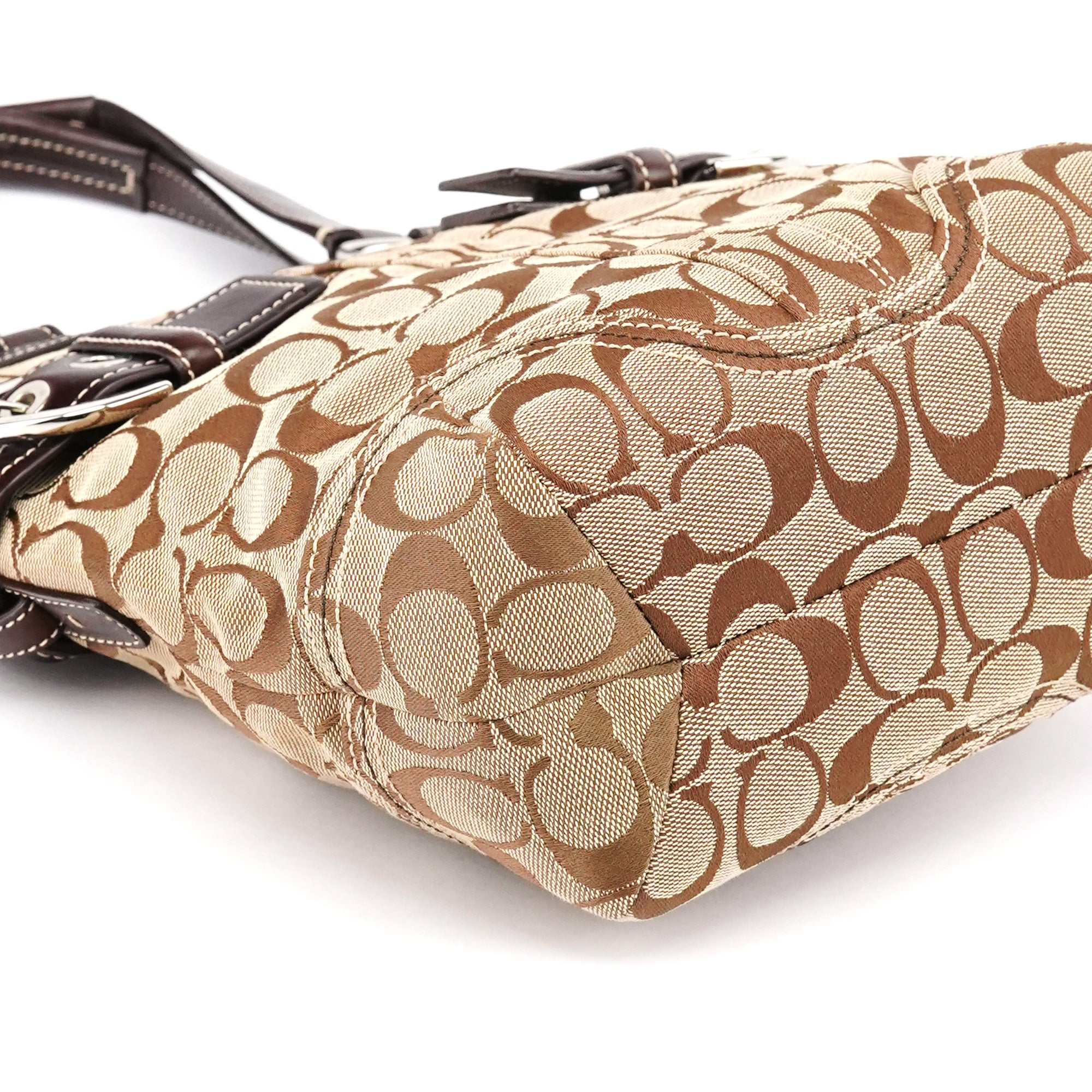 Coach 5088 Beige Brown Signature Soho Tote Bag