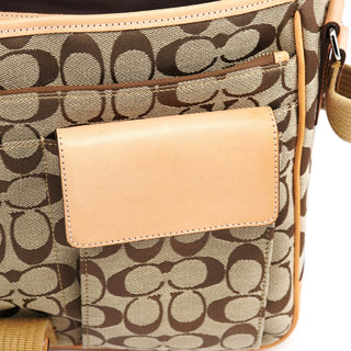 Coach 5229 Beige Tan Signature Crossbody Bag
