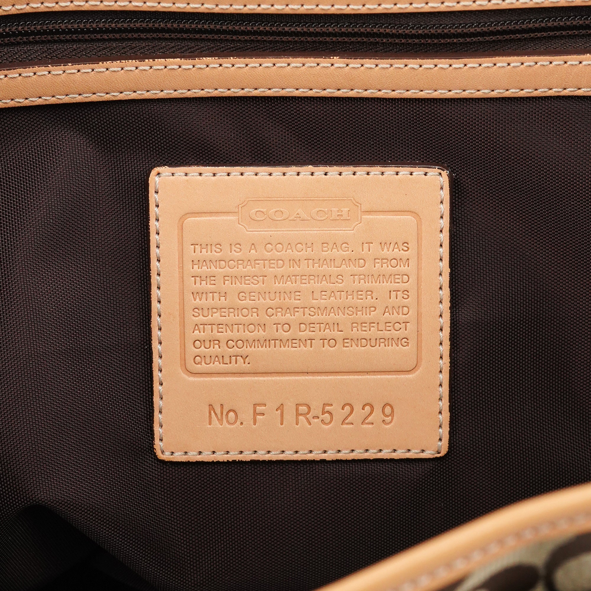 Coach 5229 Beige Tan Signature Crossbody Bag
