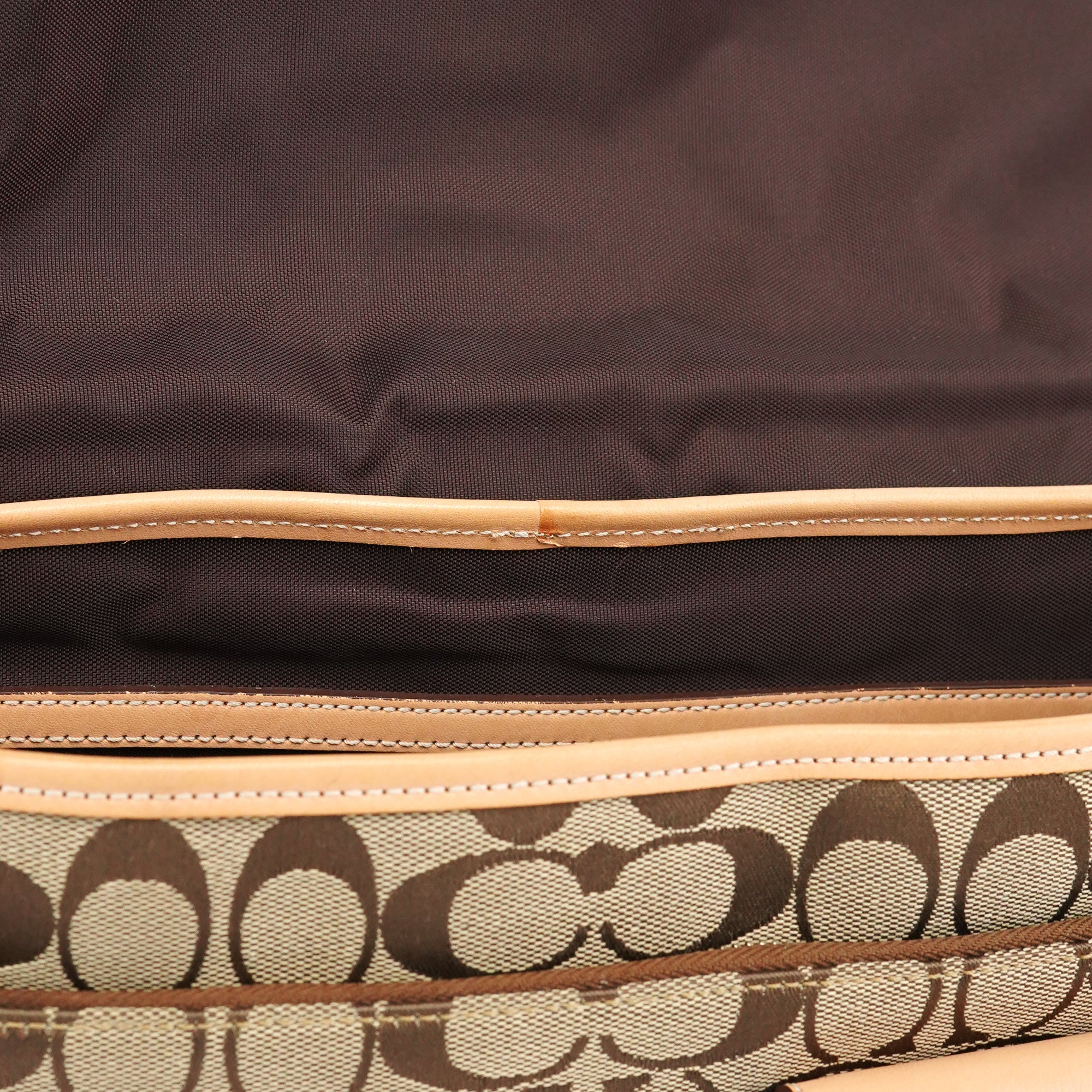 Coach 5229 Beige Tan Signature Crossbody Bag