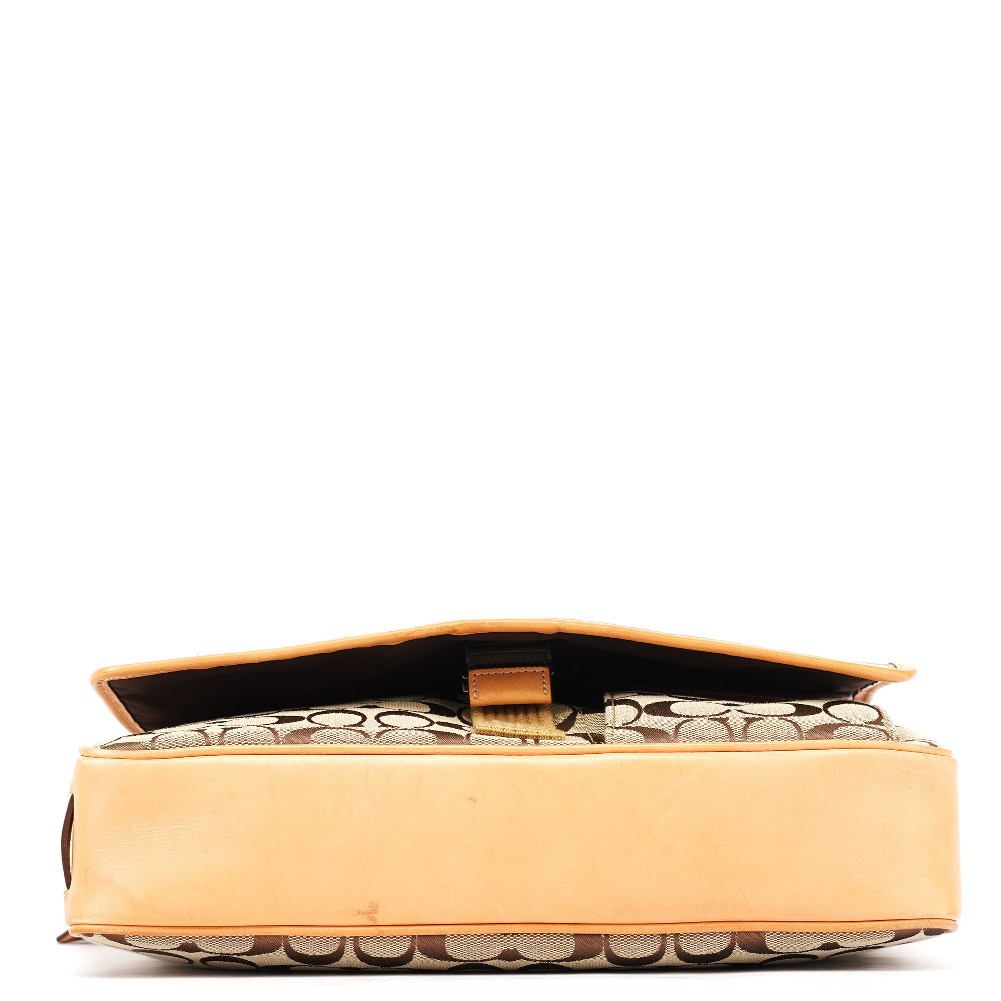 Coach 5229 Beige Tan Signature Crossbody Bag