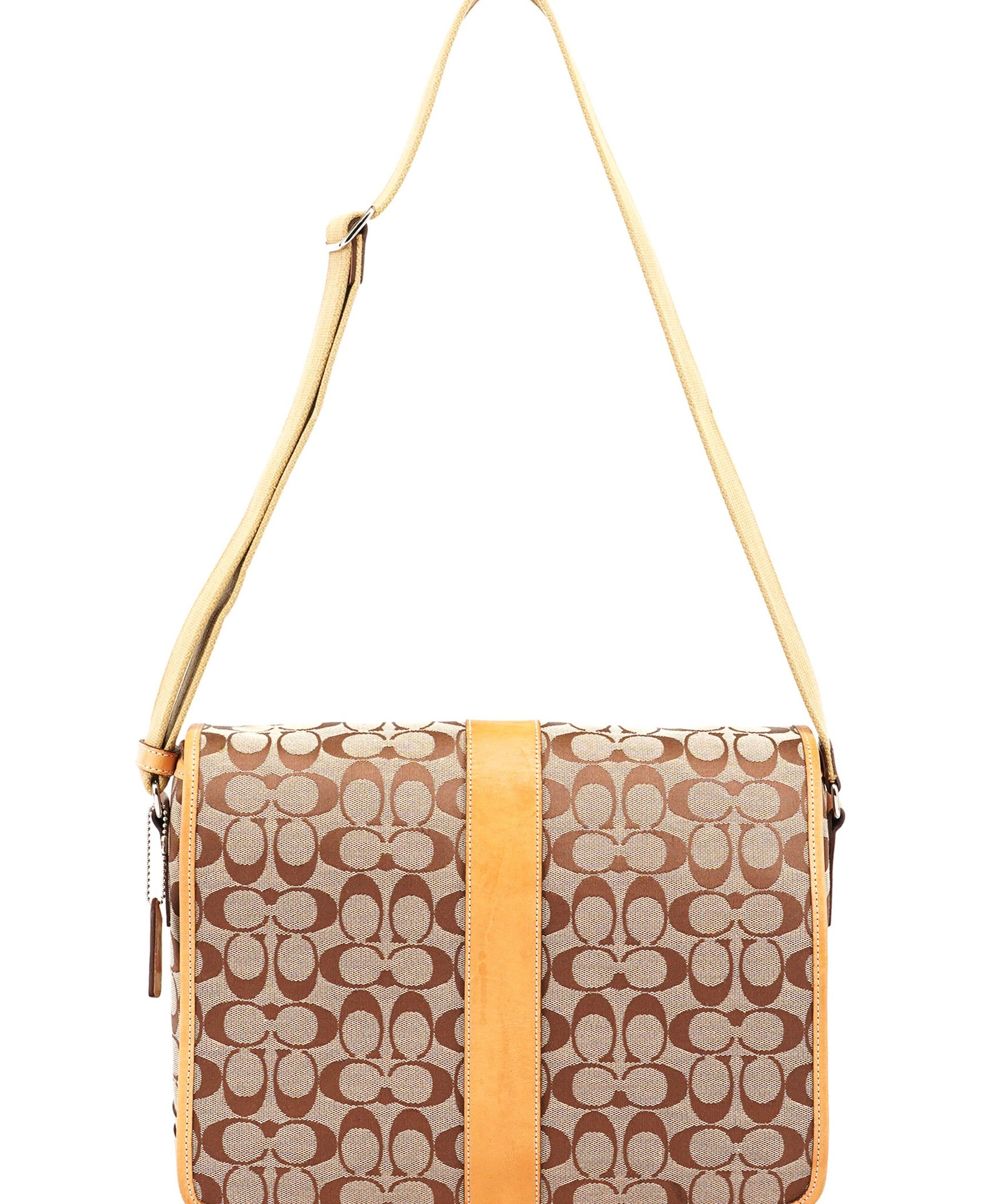 Coach 5229 Beige Tan Signature Crossbody Bag