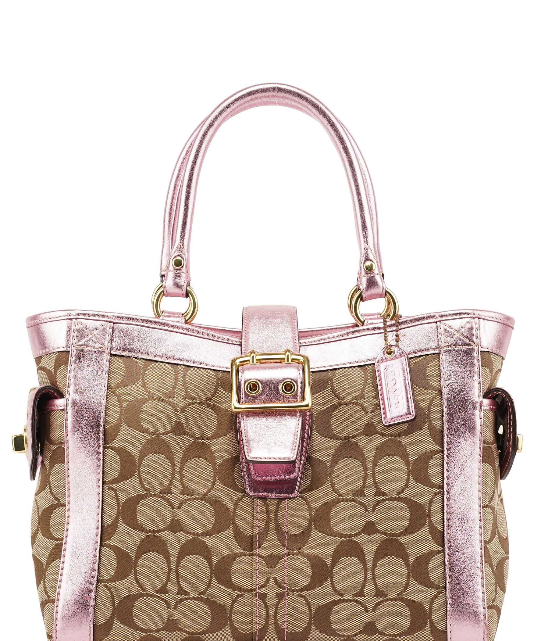 Coach 5623 Beige Pink Signature Legacy Soho Tote Bag