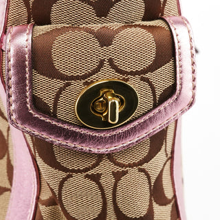 Coach 5623 Beige Pink Signature Legacy Soho Tote Bag