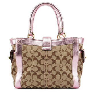 Coach 5623 Beige Pink Signature Legacy Soho Tote Bag