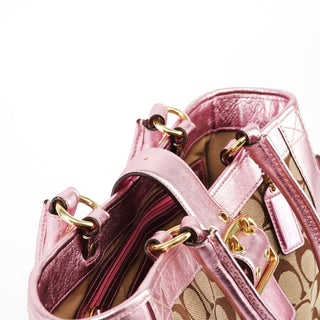 Coach 5623 Beige Pink Signature Legacy Soho Tote Bag