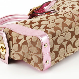 Coach 5623 Beige Pink Signature Legacy Soho Tote Bag